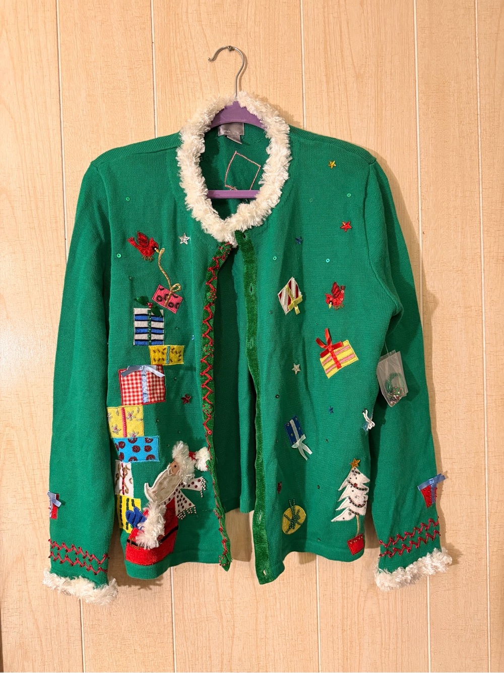 berek Green Holiday Christmas Embellished Jacket Vintage